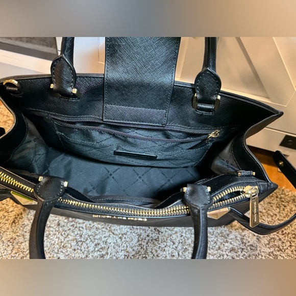 Michael Kors Karla Medium EW Leather Satchel Bag Black - Picture 11 of 12